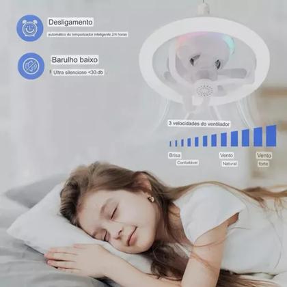 Imagem de Ventilador De Teto Pequeno E27 48w Ventilador Led Ajustável