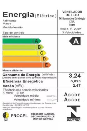 Imagem de Ventilador De Teto Potente Cozinha 4 Pás Tabaco Ventax 220V