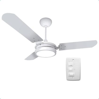 Imagem de Ventilador de Teto Potente Pás MDF LED Amarelado 3000K Beltempo Brizzo