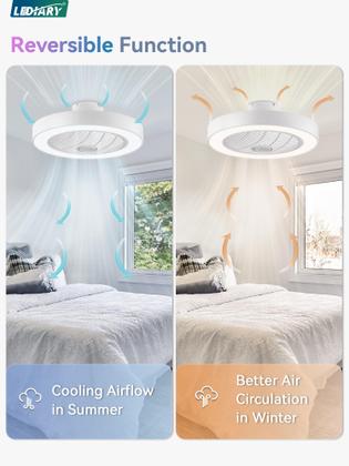 Imagem de Ventilador de teto sem lâminas LEDIARY de 22" com luz RGB e controle remoto