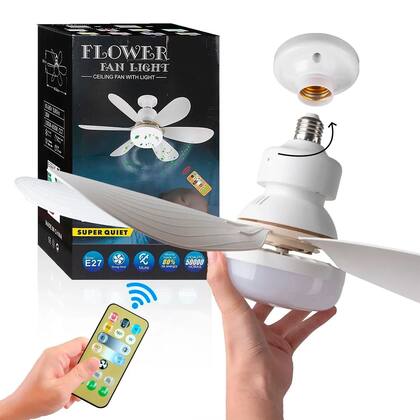 Imagem de Ventilador de Teto Silencioso 6 Pás com Lâmpada e Controle