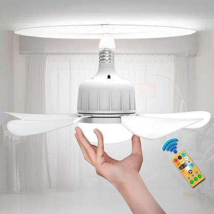 Imagem de Ventilador de Teto Silencioso 6 Pás com Lâmpada e Controle