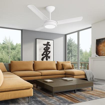 Imagem de Ventilador De Teto Super Delta Led Branco 3 Pás Laqueadas Brancas Led 18W 6500K 130W 127V C3V 37-3131 Ventidelta