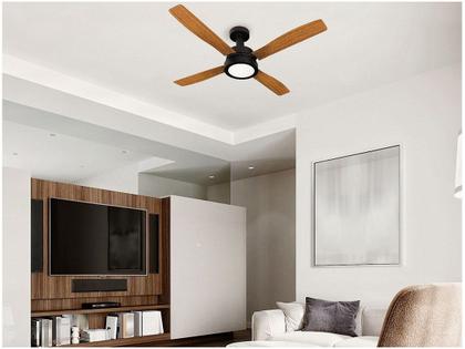 Imagem de Ventilador De Teto Venti-Delta Vintage Led 4 Pás Mogno/Preto 6000K Luz Branca