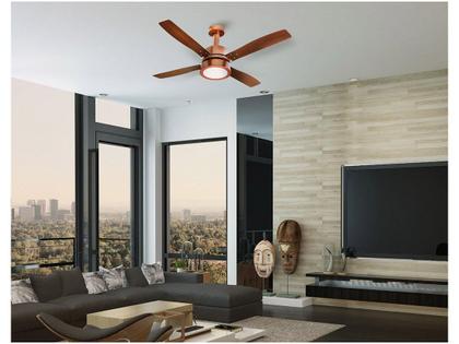 Imagem de Ventilador de Teto Venti-Delta Vintage Led com 4 Pás Marrom / Cobre