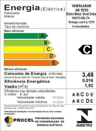 Imagem de Ventilador De Teto Vintage Led Branco 110V + Controle Remoto