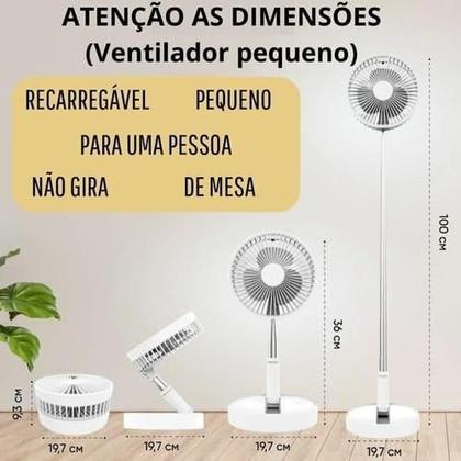 Imagem de Ventilador Dobrável Portátil Retrátil Silencioso USB Branco