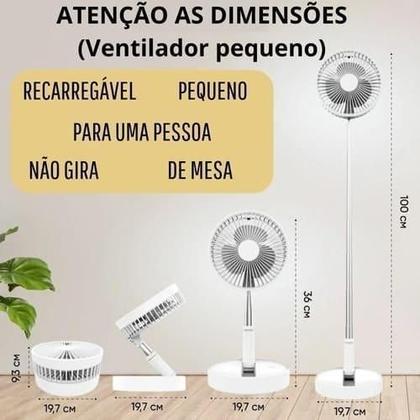 Imagem de Ventilador Dobrável Silencioso Portátil Usb Recarregável