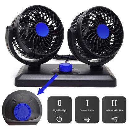 Imagem de Ventilador Duplo Hilux 2009 2010 2011 2012 Automotivo Portátil Rotativo Potente