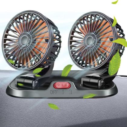 Imagem de Ventilador Duplo Usb Mesa Escritorio Escrivaninha Carro Estudos Sol Verao Auotmotivo 2 Velocidades Calor Dias Quentes