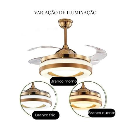 Imagem de Ventilador e Lustre de Teto Retratil 1372 Bluetooth