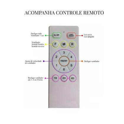 Imagem de Ventilador e Lustre de Teto Retratil 1372 Bluetooth
