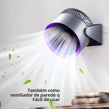 Imagem de Ventilador Elétrico Portátil Sem Fio - Silencioso e Multifuncional - Para Teto e Parede