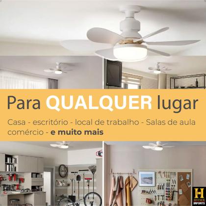 Imagem de Ventilador Lâmpada Super Led De Teto Silencioso 52 cm Bivolt 110v/220v 6 Pás Linha Premium