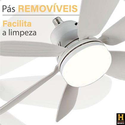 Imagem de Ventilador Lâmpada Super Led De Teto Silencioso 52 cm Bivolt 110v/220v 6 Pás Linha Premium