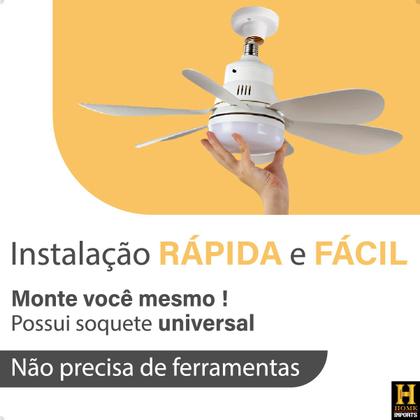 Imagem de Ventilador Lâmpada Super Led De Teto Silencioso 52 cm Bivolt 110v/220v 6 Pás Linha Premium
