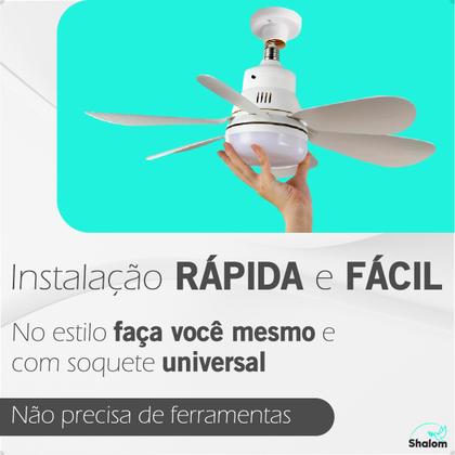 Imagem de Ventilador Luminária De Teto Com Controle Remoto 110v/220v Led Branco Premium