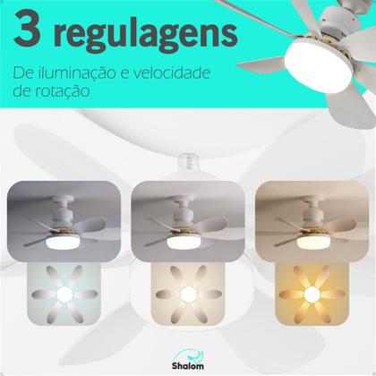 Imagem de Ventilador Luminária De Teto Com Controle Remoto 110v/220v Led Branco Premium