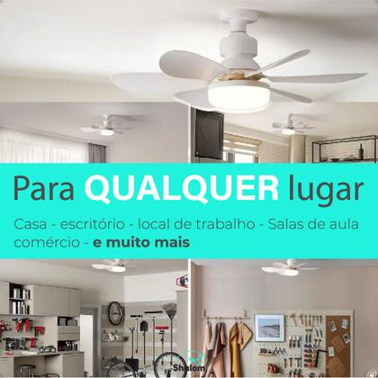 Imagem de Ventilador Luminária De Teto Com Controle Remoto 110v/220v Led Branco Premium