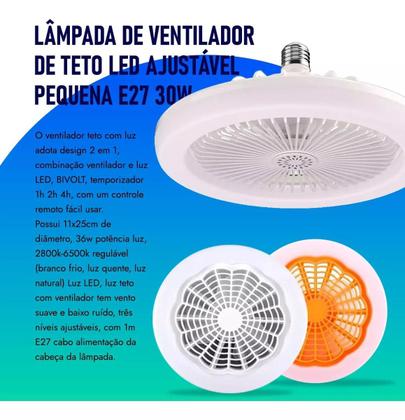 Imagem de Ventilador Luminária de Teto LED: Design Pequeno e Ajustável