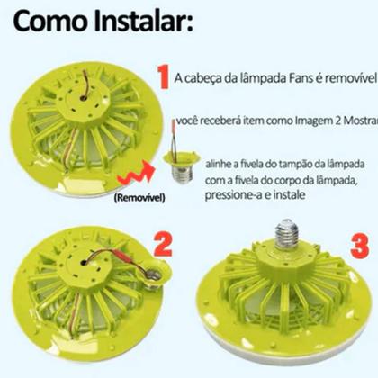 Imagem de Ventilador Lustre Teto 36w Com Luzes Integradas Com Soquete e27