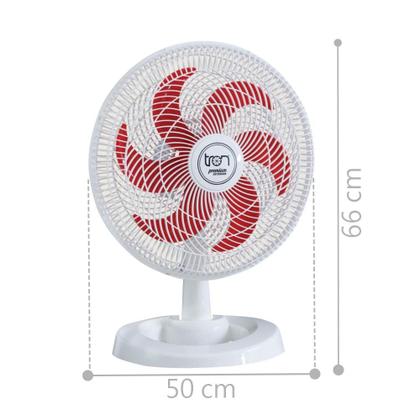 Imagem de Ventilador Médio Maggie Branco Oscilante 127V Pás Vermelha
