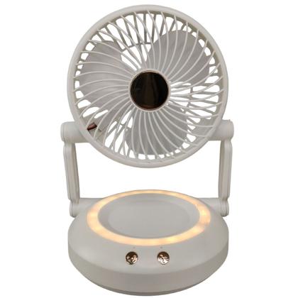 Imagem de Ventilador Mesa Dobravel 3 Velocidades Led Iluminaçao Decoraçao Usb Portatil Verao Calor Dias Quentes Escrivaninha