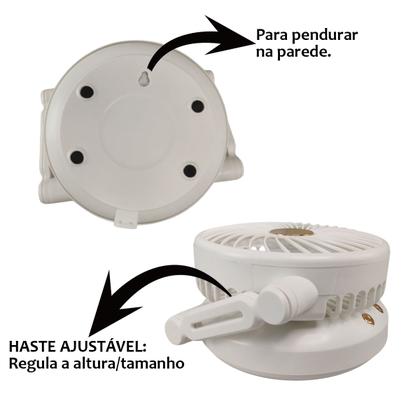 Imagem de Ventilador Mesa Dobravel 3 Velocidades Led Iluminaçao Decoraçao Usb Portatil Verao Calor Dias Quentes Escrivaninha