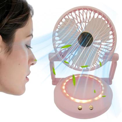 Imagem de Ventilador Mesa Dobravel Portatil 3 Velocidades Angulo Ajustavel Led Usb Portatil Verao Sol Calor Penteadeira Maquiagem