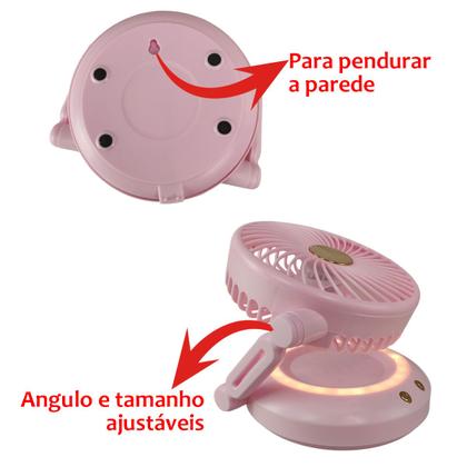 Imagem de Ventilador Mesa Dobravel Portatil 3 Velocidades Angulo Ajustavel Led Usb Portatil Verao Sol Calor Penteadeira Maquiagem