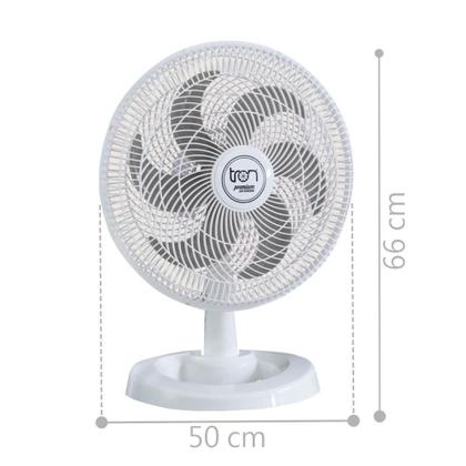 Imagem de Ventilador Mesa Lorena Branco Oscilante 220V Pás Prata