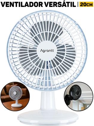 Imagem de Ventilador Mini Turbo 20cm Agratt Silencioso Portátil P/ Casa Escritório Quarto Sala Mesa