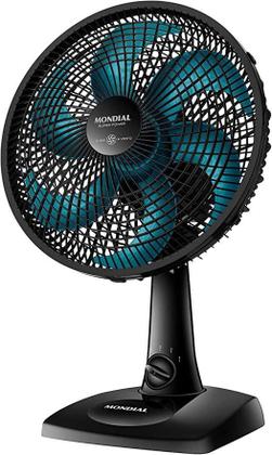 Imagem de Ventilador Mondial De Mesa 40Cm Preto Com 6 Pás Azuis 127V