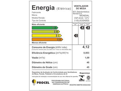 Ventilador Mondial Super Power 40cm 6 Pas 3 Velocidades 140W Imagem de Ventilador Mondial Super Power 40cm 6 Pas 3 Velocidades 140W