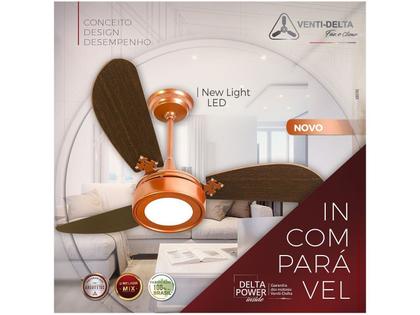 Imagem de Ventilador New Light Led 3 Pás TB Cobre C3V 127V VentiDelta