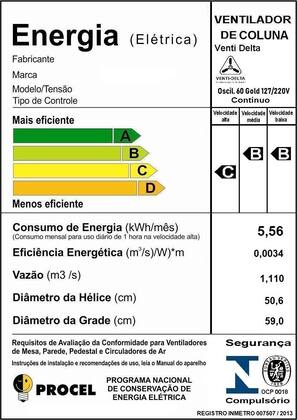 Imagem de Ventilador Oscilante de Coluna 60cm Gold - Grade de Aço