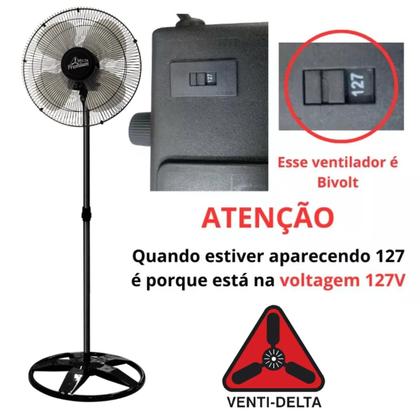 Imagem de Ventilador Oscilante de Coluna Premium 50cm biv grade aço Venti Delta 69-5412