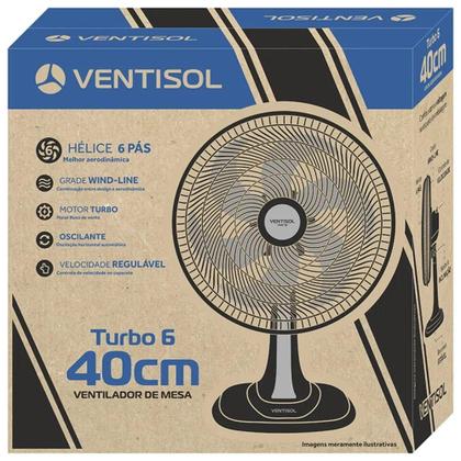 Imagem de Ventilador Oscilante de Mesa Turbo BZ 40cm 127V - Ventisol