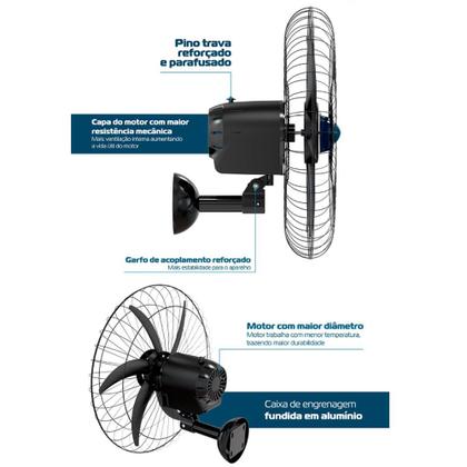 Imagem de Ventilador Oscilante Parede 60cm Falcon Ch 230w Bivolt Ventisol