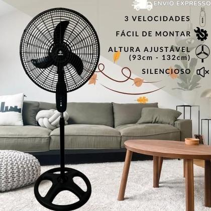Imagem de Ventilador Pedestal Coluna Ajustável 45cm 3 Velocidades12v Bivolt