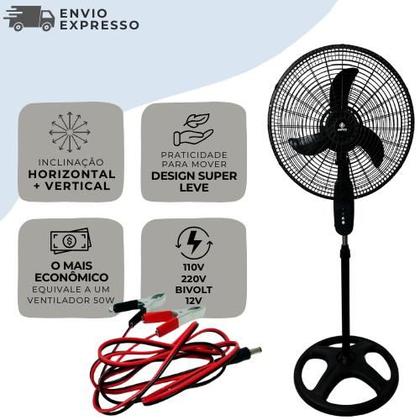 Imagem de Ventilador Pedestal Coluna Ajustável 45cm 3 Velocidades12v Bivolt