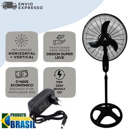 Imagem de Ventilador Pedestal Coluna Ajustável 45cm 3 Velocidades12v Bivolt