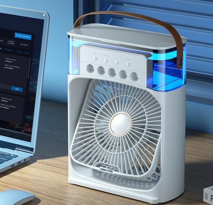 Imagem de Ventilador Portátil Com Luz Led Umidificador Colocar Gelo