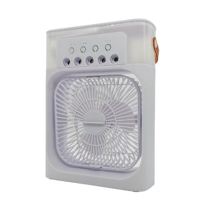 Imagem de Ventilador Portátil Com Umidificador De Mesa Ar Frio Timer 7 Opções Led USB Tipo C Branco 10w
