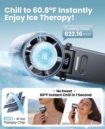 Imagem de Ventilador Portátil DIGIX Turbo 25000 RPM com Resfriamento a Gelo e Recarregável