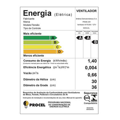 Imagem de Ventilador Prime Air 36cm Maxx Force 6 pás 60W AVTE300