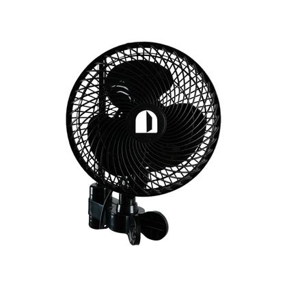Imagem de Ventilador Silencioso 110V 20W Compacto Oscilante Preto leds indoor Parede Mesa Com Suporte Clips