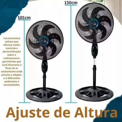 Imagem de Ventilador Solaris 6 Pás 75w Preto Tyf C Diâmetro 45 Cm 127v FS1608 Ventilador Pedestal