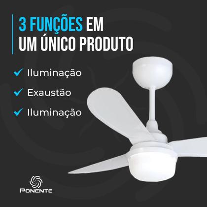 Imagem de Ventilador Teto Fast Led Inverter Ponente Bivolt Controle