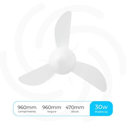 Imagem de Ventilador Teto Gale Inverter Para 2 Lâmpadas + Controle